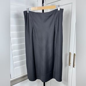 J Crew M black midi slip skirt with hidden elastic waist